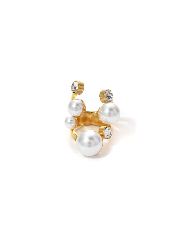 pearl and diamond ring